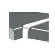 Profils de jonction d'angle 2 bord droit rayon 0-2 mm 38x670 mm Aluminium
