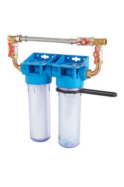 Porte Filtre Double By Pass Avec Cle Equerre Cartouches