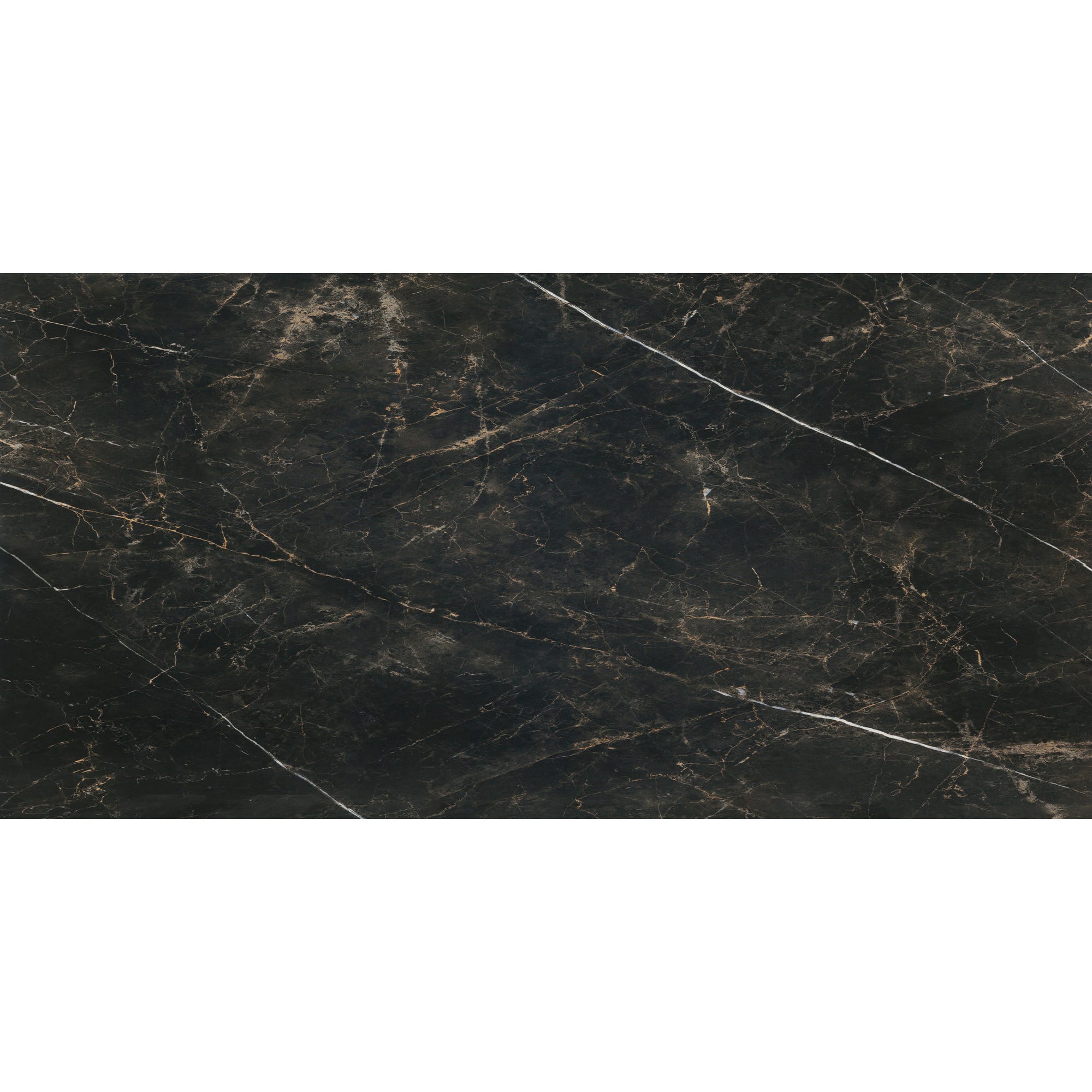 Carrelage sol intérieur effet marbre l.60x L.120cm - Verdi Noir 1