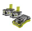 Pack 2 batteries 18V 5Ah One+ avec chargeur ultra rapide RC18150-250 - 5133004422 RYOBI