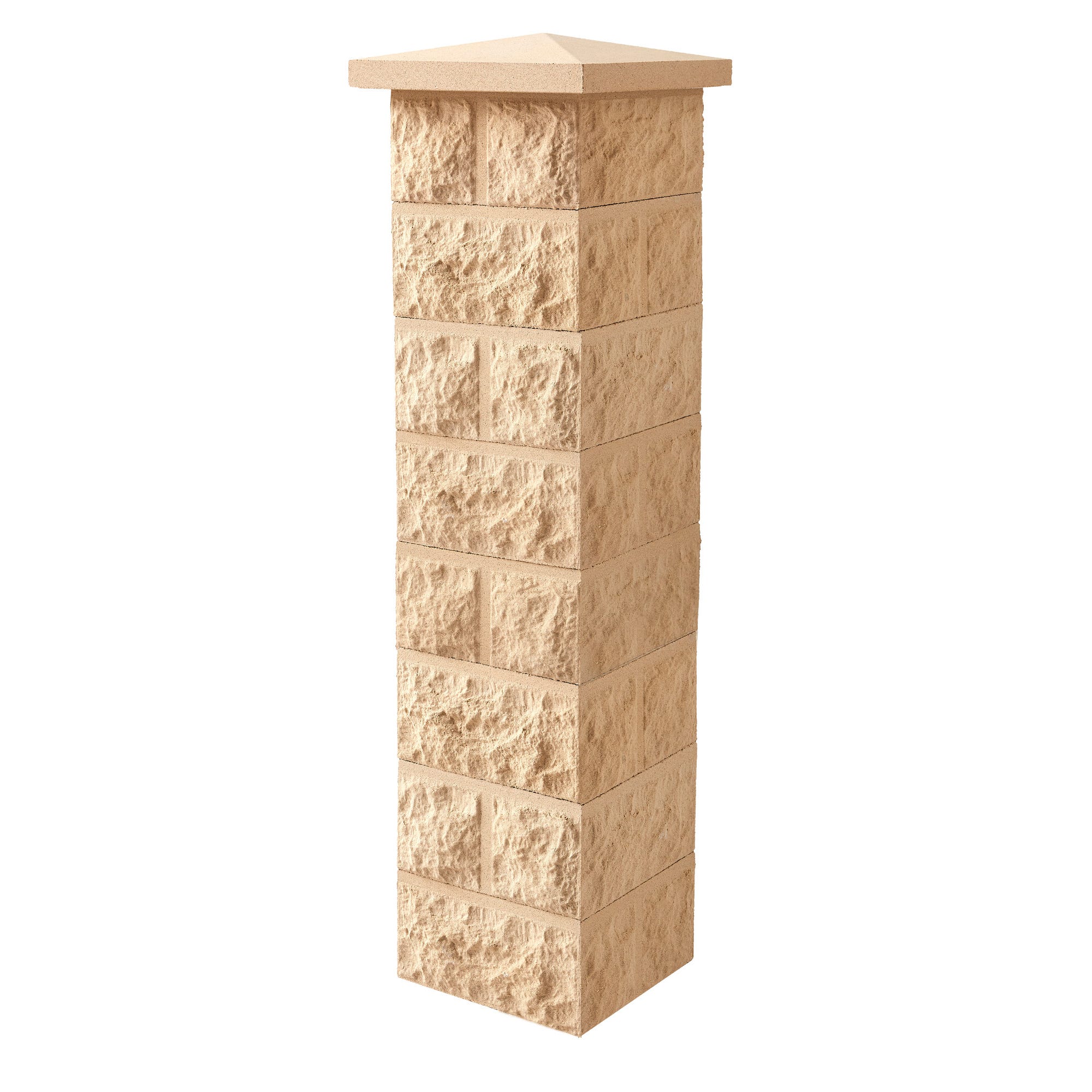 Elément de pilier taillé ton pierre l.30 x P.30 x H.16,7 cm - WESER 4