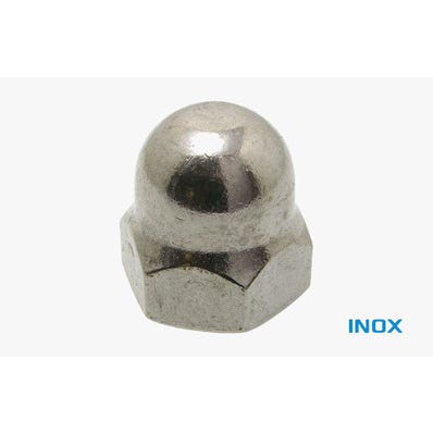 Écrous borgne DIN1587 inox A2 Diam.12 mm 10 pièces - VISWOOD 1