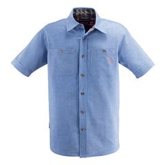 Chemise de travail à manches courtes bleu clair T.L