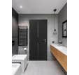 Bloc-porte décor bois noir structuré kali poussant gauche Huiss.72x46 mm H.204 x l.73 cm