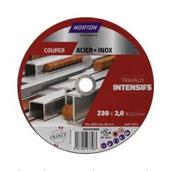 Disque de tronçonnage Acier-Inox 230 x 2 mm - NORTON INTENSIF