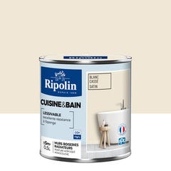 Peinture intérieure multi-supports acrylique satin blanc cassé 0,5 L Cuisine & bain - RIPOLIN