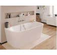 Baignoire semi îlot blanche L.180 x l.80 cm Bacara - BALNEO