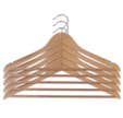 Lot de 5 cintres en bois naturel