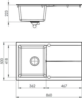 Evier Moderna Resine Noir 1 Bac Bricoman