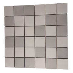 Lot de 5 plaques de mosaïque blanc et gris l.30 x L.30 cm Logis 0