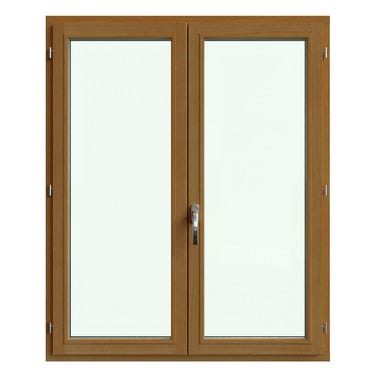 Fenêtre bois H.125 x l.120 cm ouvrant à la française 2 vantaux Pin 0