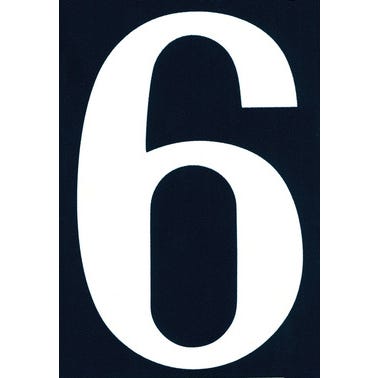 Numéro de rue "6" en PVC adhésif L.110 x l.75 mm - CHAPUIS 0