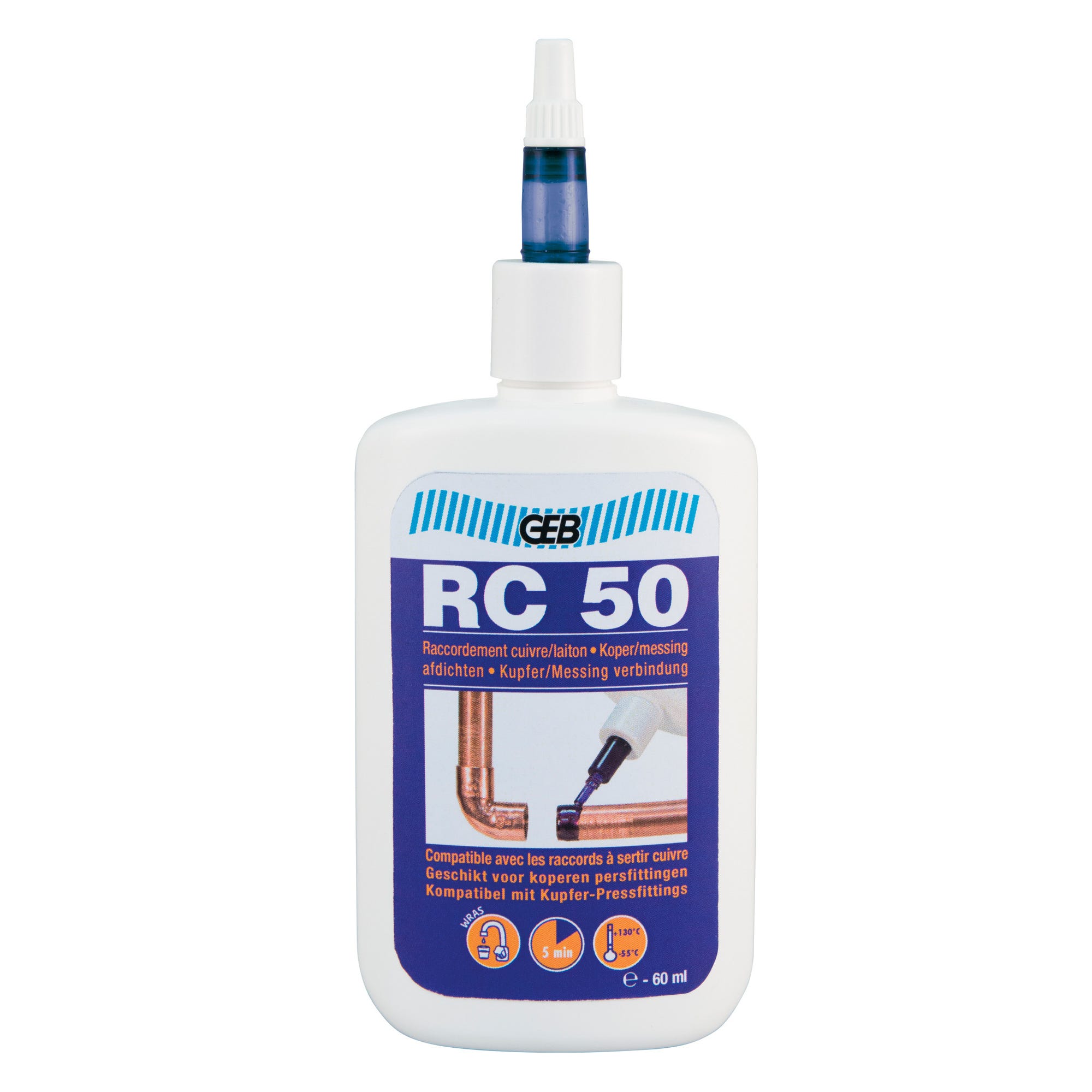 Résine anaérobie pour raccordement sans sourdure 60 ml Rc 50 - GEB 1