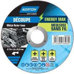 DISQUE MÉTAL INOX ENERGY MAX D115X1.0