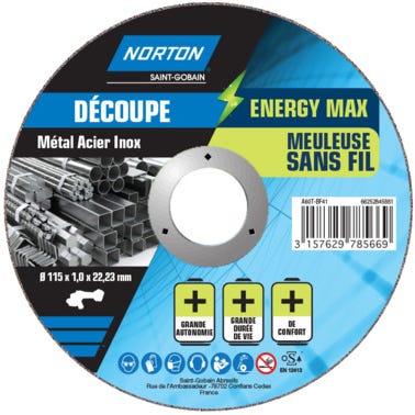 DISQUE MÉTAL INOX ENERGY MAX D115X1.0 0