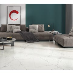 Carrelage sol intérieur effet marbre l.60x L.120cm - Thassos Marmo White 1