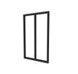 STRUCTURE POUR VERRIERE D'INTERIEUR ALUMINIUM 2 CARREAUX NOIR