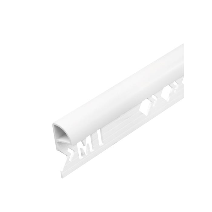 Profilé d'arrêt 1/4 rond fermé PVC blanc Ep: 12.5mm 2m50 0