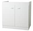 Meuble bas sous évier blanc 2 portes Larg.80 cm
