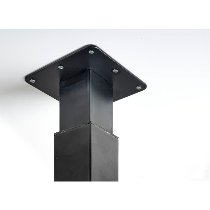Pied de table carré télescopique H.70 à 110 cm 6 x 6 cm noir - HETTICH 3