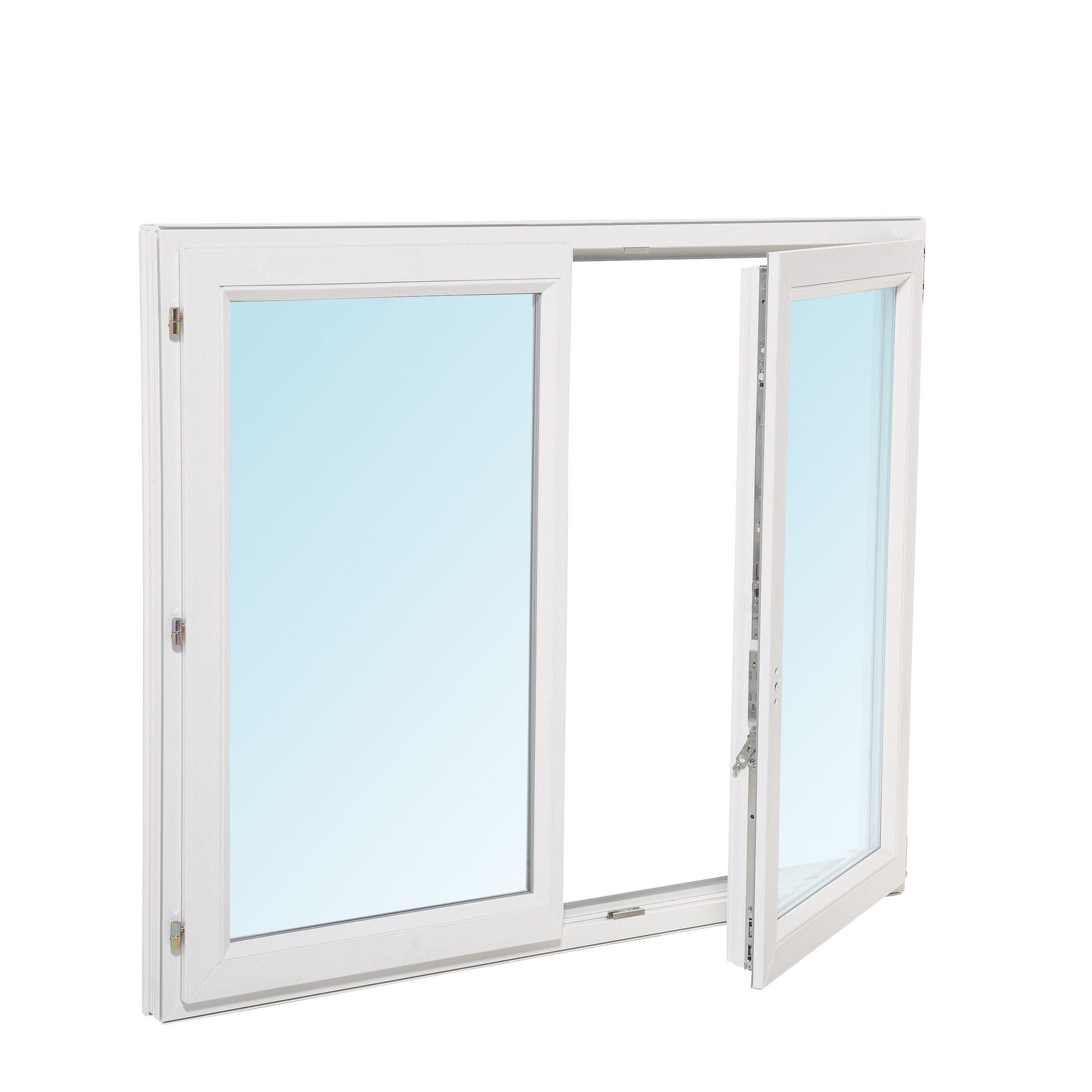 Fenêtre PVC H.165 x l.120 cm ouvrant à la française 2 vantaux blanc 1