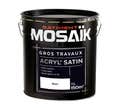 Peinture intérieure murs et plafonds acrylique gros travaux satin blanc 15 L - MOSAÏK