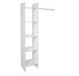 Kit d'aménagement blanc 1 colonne de Larg.40 cm + 5 tablettes + 1 barre de penderie