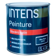 Peinture intérieure et extérieure multi-supports glycéro satin bleu paon 0,5 L - INTENS 0