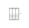 STRUCTURE POUR VERRIERE D'INTERIEUR ALUMINIUM 3 CARREAUX NOIR