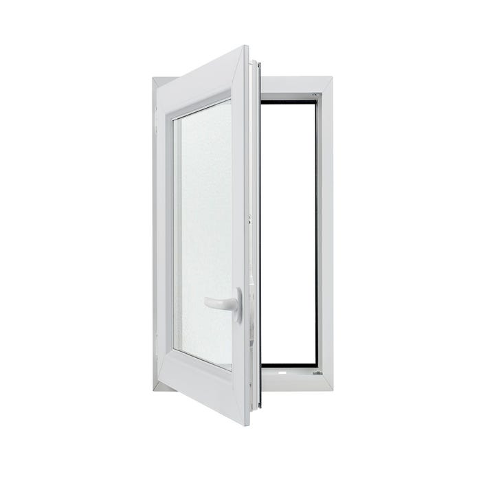 Fenêtre OF1 PVC H.95 x l.60 cm tirant gauche blanc 1