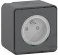 Prise 2P+T gris Mureva - SCHNEIDER ELECTRIC