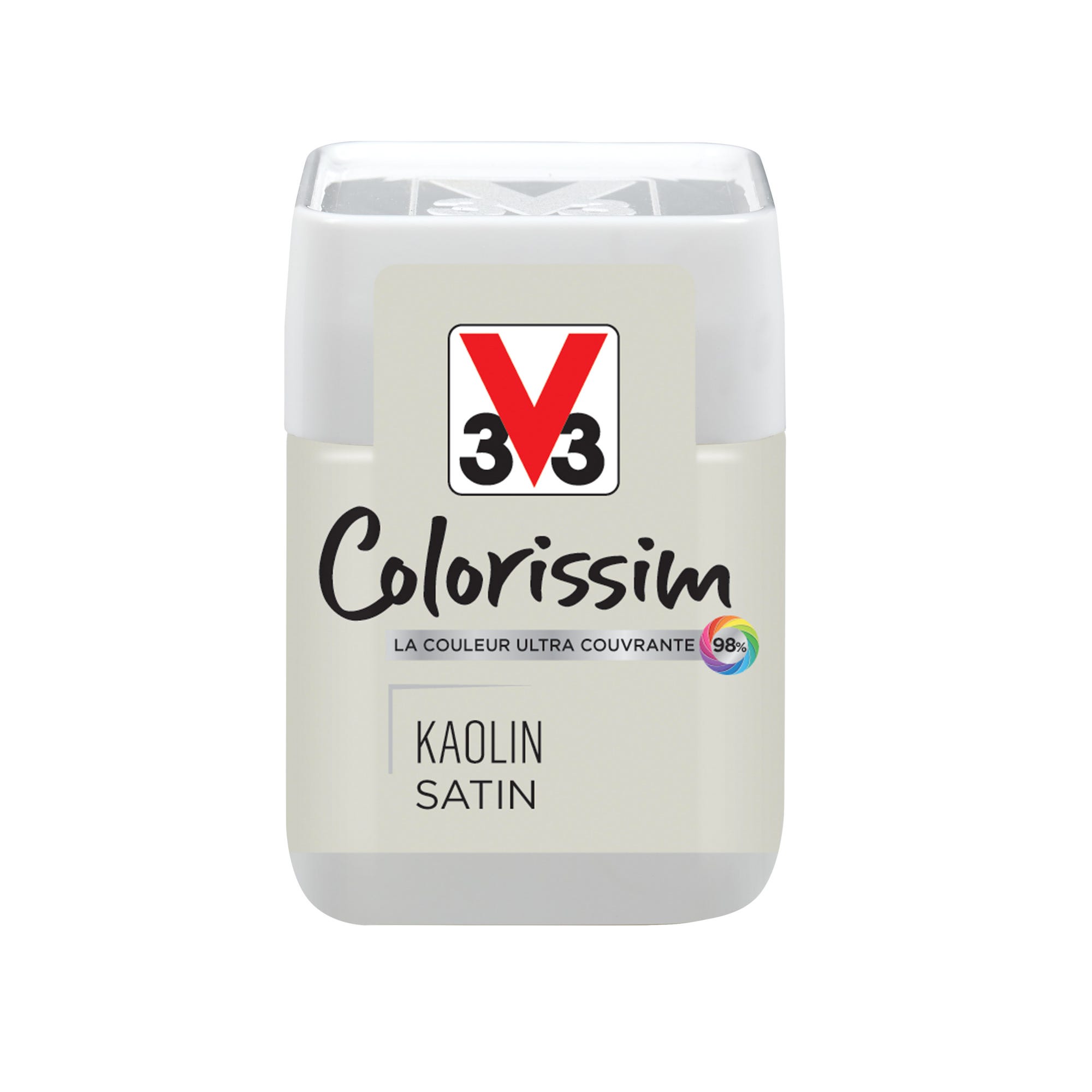 Peinture intérieure multi-supports testeur acrylique satin kaolin 75 ml - V33 COLORISSIM 0