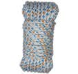 Corde tréssée polyester blanc/bleu 6 mm Long.5 m