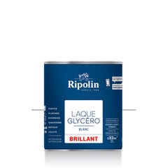 Peinture intérieure et extérieure multi-supports glycéro brillant blanc 2 L - RIPOLIN