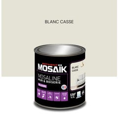 Peinture intérieure multi support acrylique velours blanc cassé 0,5 L Mosaline - MOSAIK