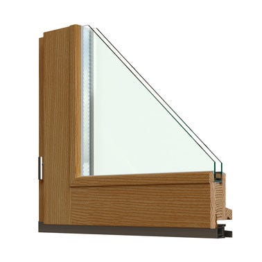Porte-fenêtre bois H.215 x l.100 cm ouvrant à la française 2 vantaux Pin 2
