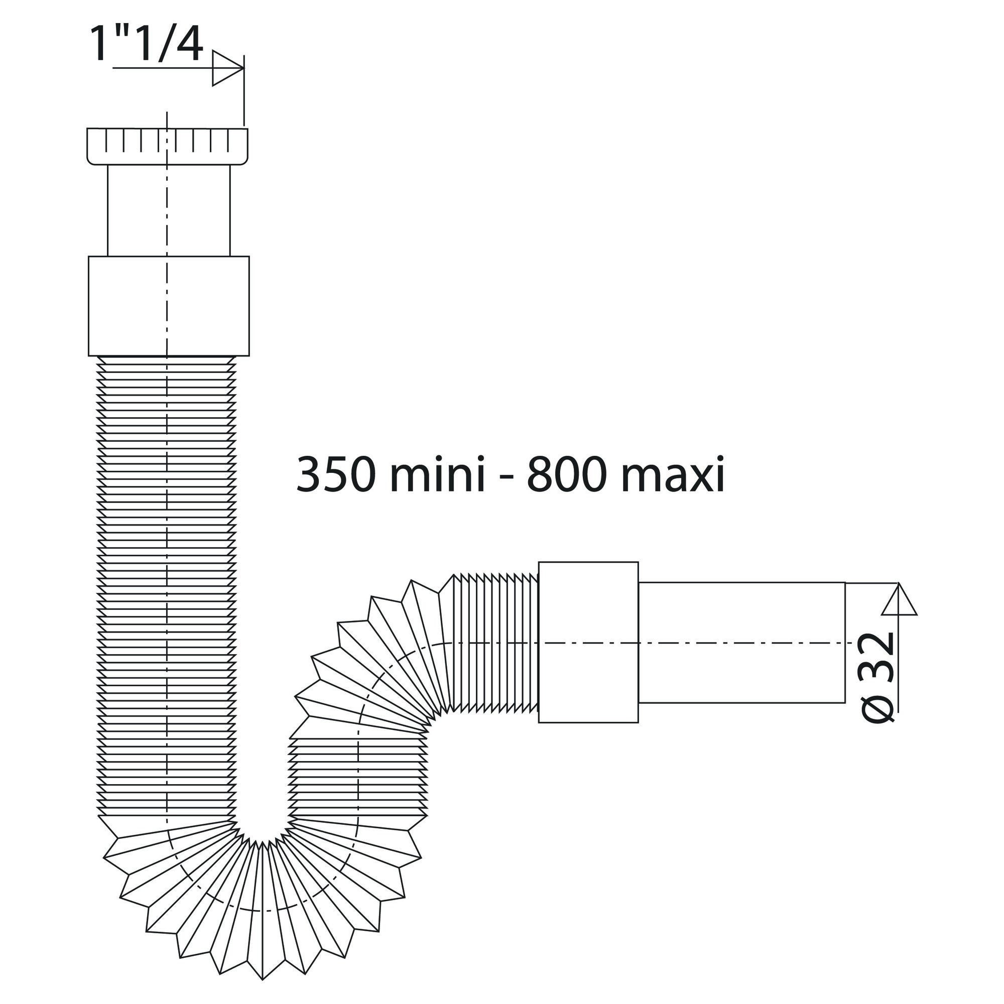 Raccord flexible extensible pour évier Diam.32 mm - VALENTIN 1