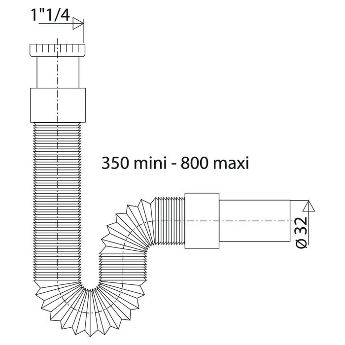 Raccord flexible extensible pour évier Diam.32 mm - VALENTIN 1