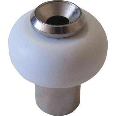 Butoir de porte bobine blanc acier nickelé Haut.37 mm - CHAINEY 0