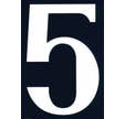 Numéro de rue "5" en PVC adhésif L.110 x l.75 mm - CHAPUIS