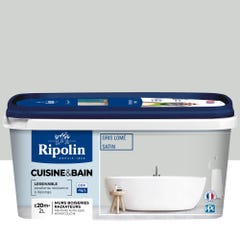 Peinture intérieure multi-supports acrylique satin gris lomé 2 L Cuisine & bain - RIPOLIN 0