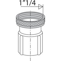 Embout de flexible vidange Diam.32 mm avec écrou laiton à visser 33 x 42 (1"1/4) Fitoflex - VALENTIN