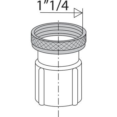 Embout de flexible vidange Diam.32 mm avec écrou laiton à visser 33 x 42 (1"1/4) Fitoflex - VALENTIN 1