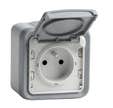 Prise de courant 2P+T IP55 Plexo gris - LEGRAND 