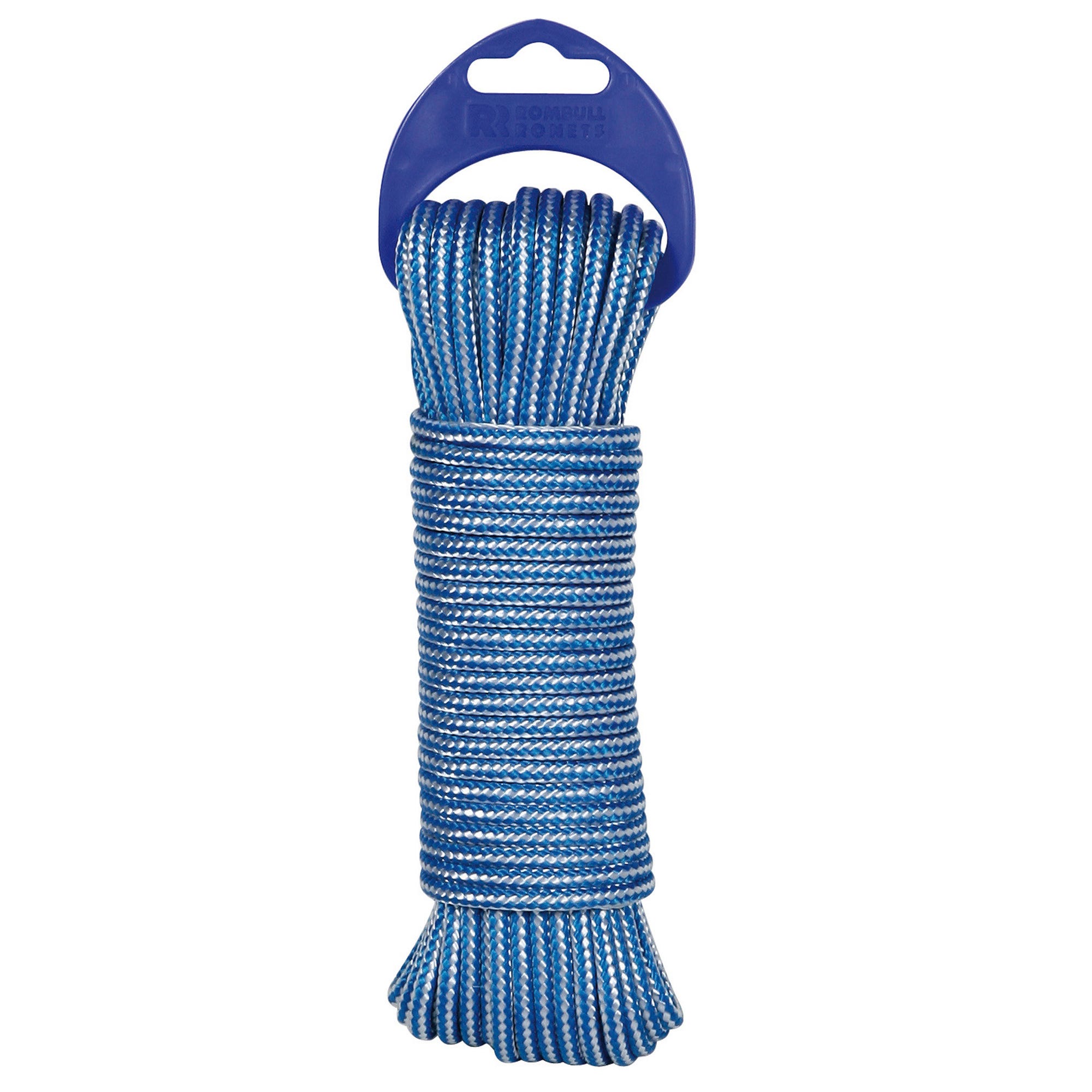 Cordeau polypropylène bleu et blanc Long.25 m Diam.4 mm 0