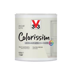 Peinture intérieure multi-supports acrylique satin lin clair 0,5 L - V33 COLORISSIM