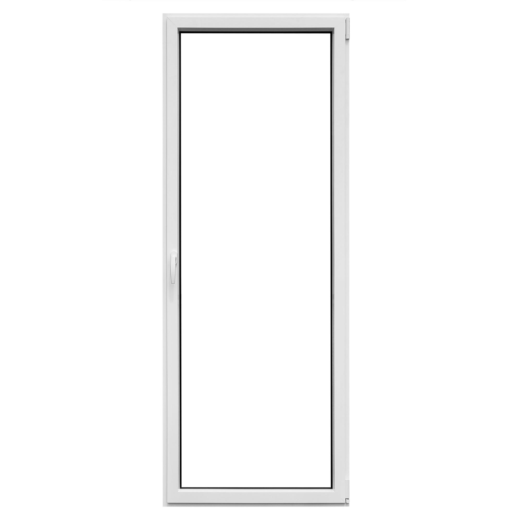 Porte-fenêtre aluminium H.215 x l.80 cm ouvrant à la française 1 vantail tirant gauche blanc 0