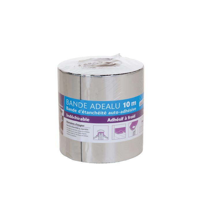 Bande adhésive aluminium naturel L.10 x l.0,2 m - SIPLAST 0