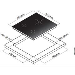 Plaque de cuisson à induction sensitive 3 zones en verre noir - PI63 FRIONOR 1