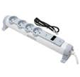 MULTIPRISE PARASURTENSEUR 4 PRISES 2P+T/ 2 RJ45 1.5M + INTERRUPTEUR